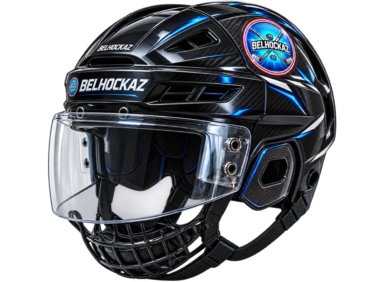 Casque de joueur de rink hockey
